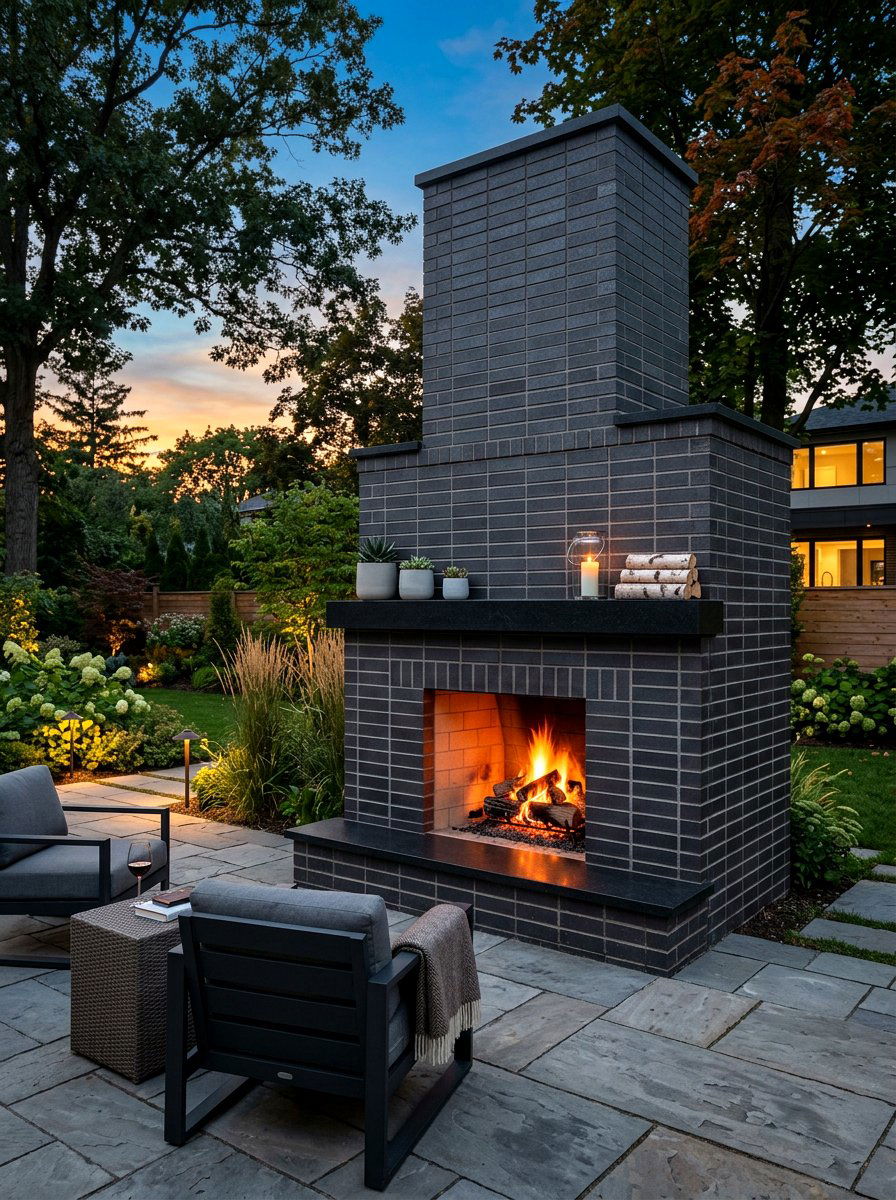 Modern Brick Outdoor Fireplace - 30 modern outdoor fireplace ideas