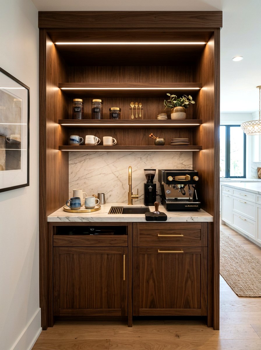 Modern Built In Coffee Nook - 30 coffeehouse kitchen corner ideas
