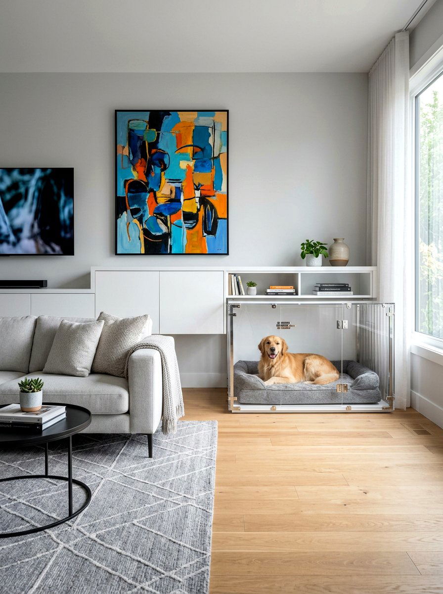 Modern Built In Dog Crate - 30 built in dog crate ideas