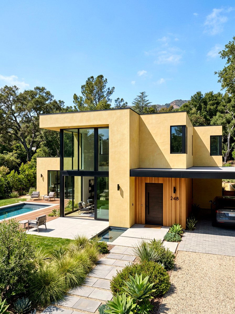 Modern Butter Yellow House - 30 butter yellow exterior ideas