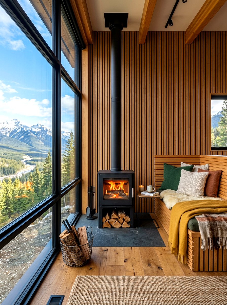 Modern Cabin Fireplace Nook - 30 vacation home vibe ideas