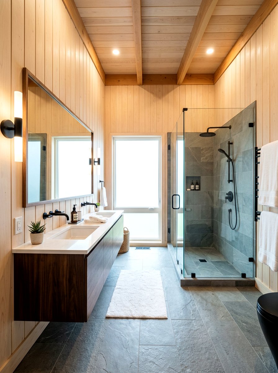Modern Cabin Style - 30 cabin bathroom ideas