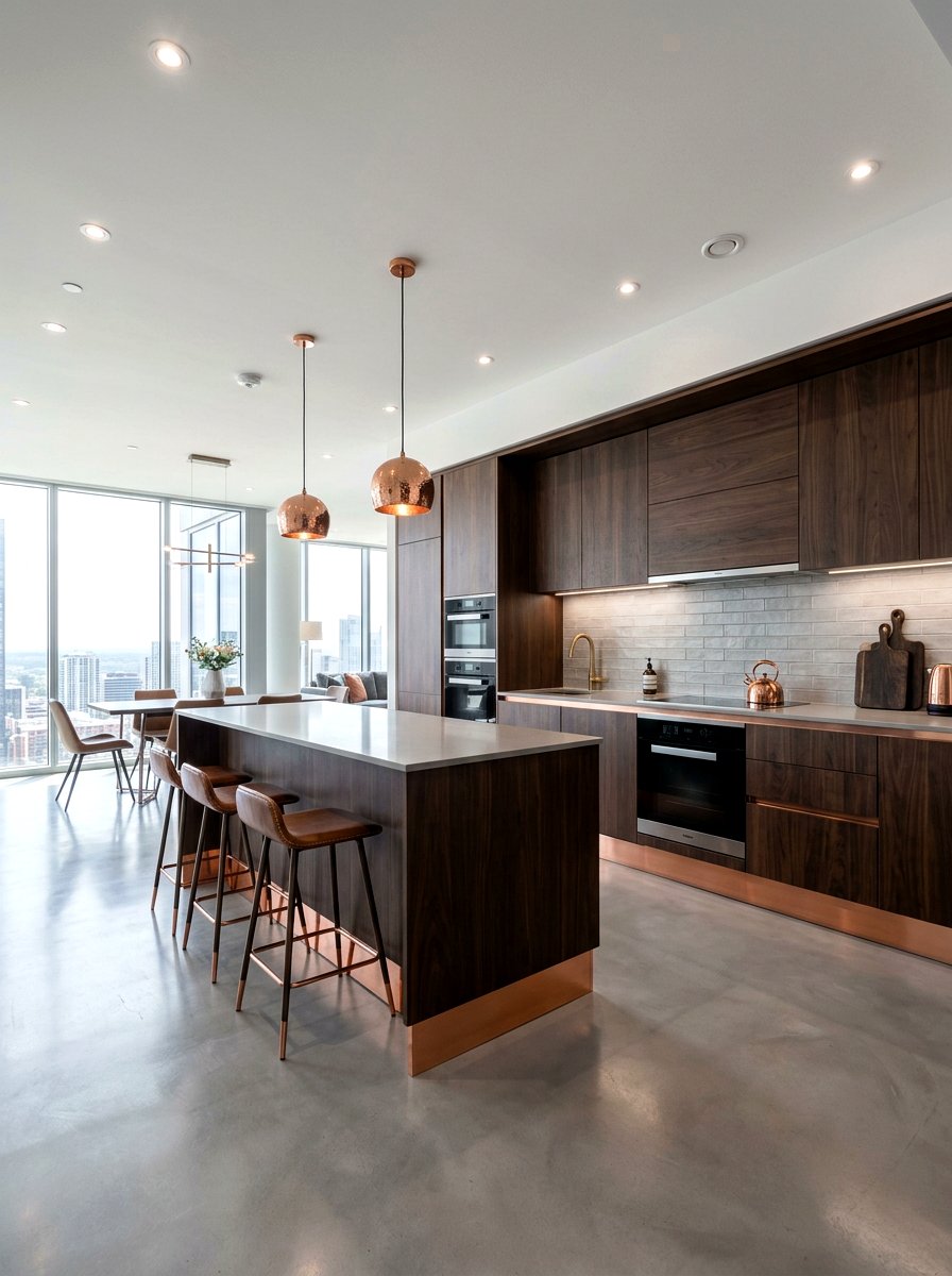 Modern Cabinetry With Copper Toe Kicks - 30 copper kitchen accent ideas