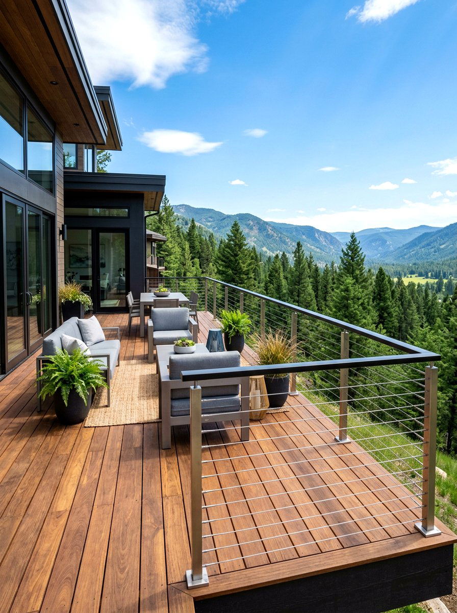 Modern Cable Railing Front Deck - 30 front deck ideas
