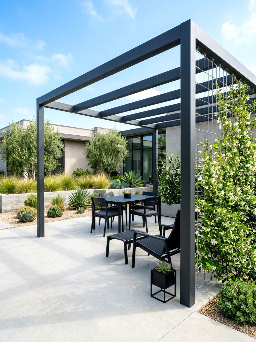 Modern Cable Trellis - 30 pergola privacy wall ideas