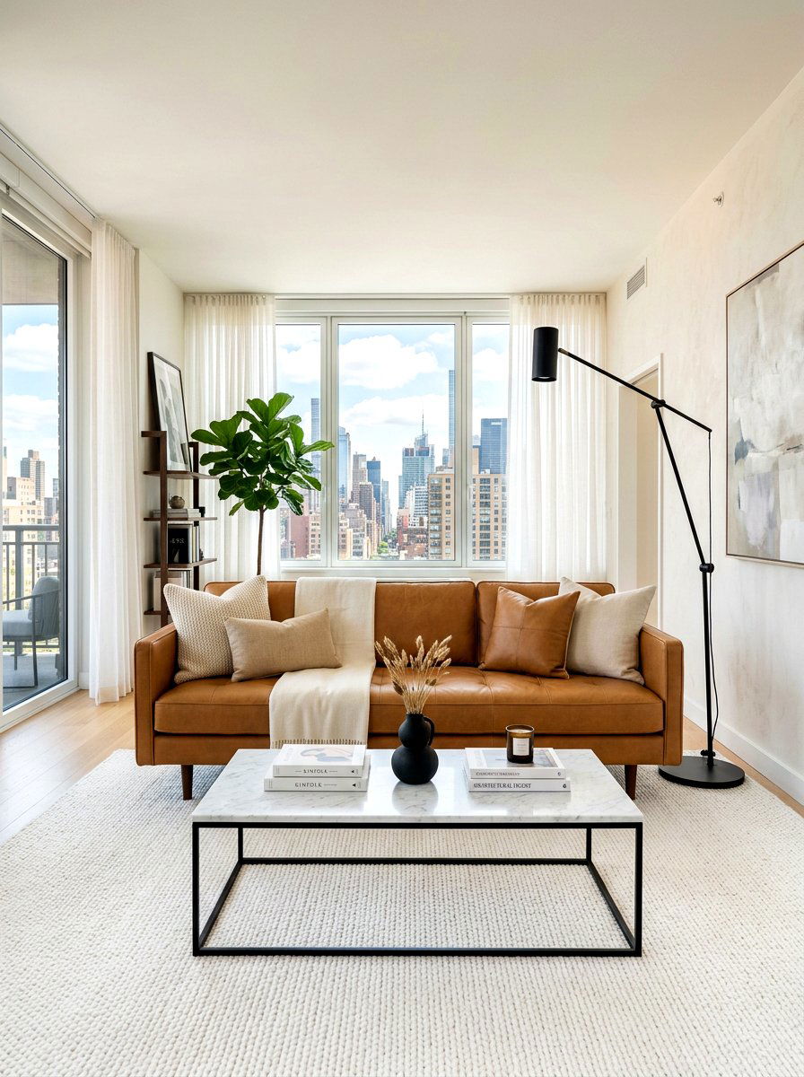 Modern Camel Leather Sofa - 30 sofa styling ideas