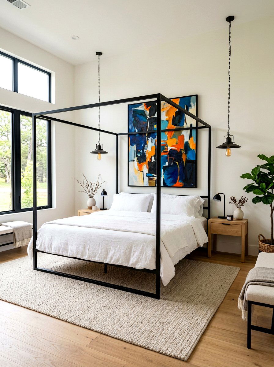 Modern Canopy Bed - 30 boutique hotel bedroom ideas