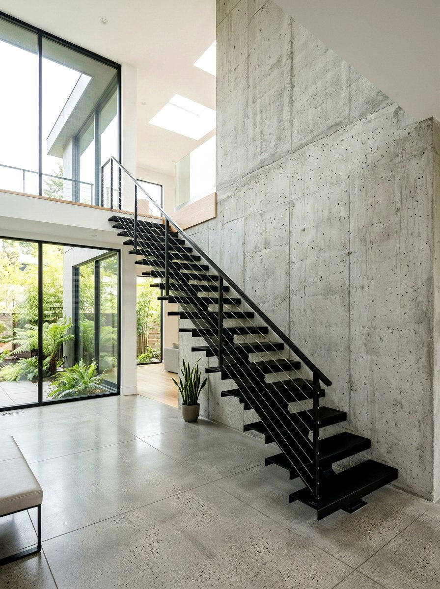 Modern Cantilevered Entryway Stairs - 30 elegant foyer staircase ideas