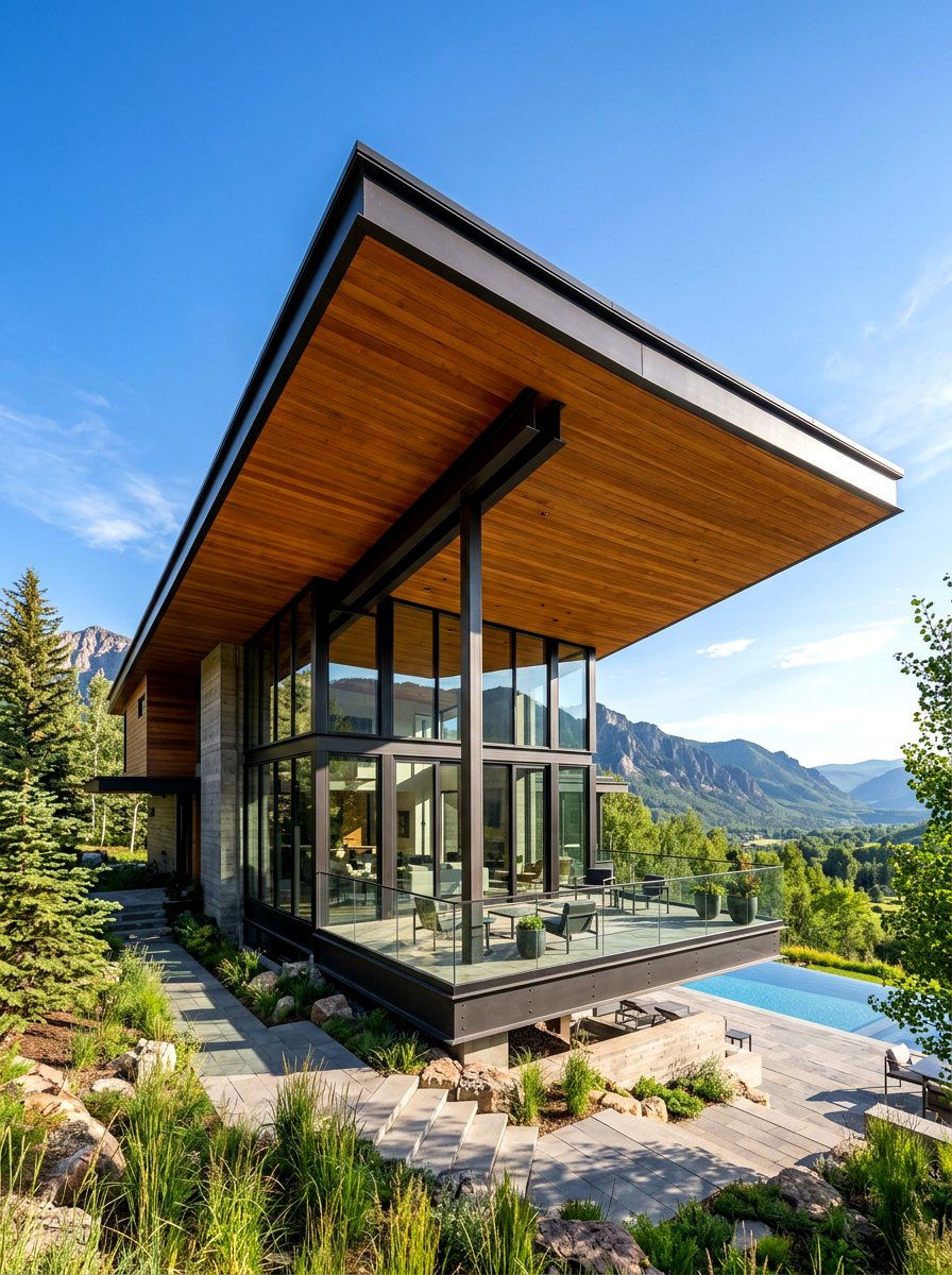 Modern Cantilevered Roof - 30 house facade ideas