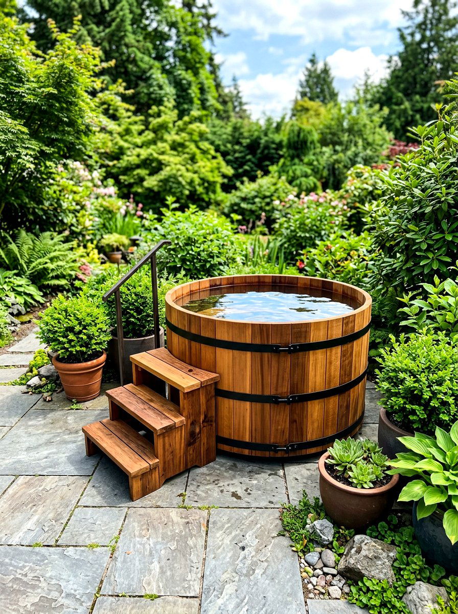 Modern Cedar Cold Plunge - 30 cold plunge patio ideas