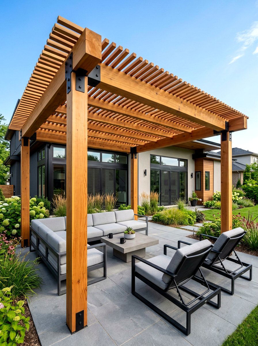 Modern Cedar Pergola - 30 cedar pergola ideas