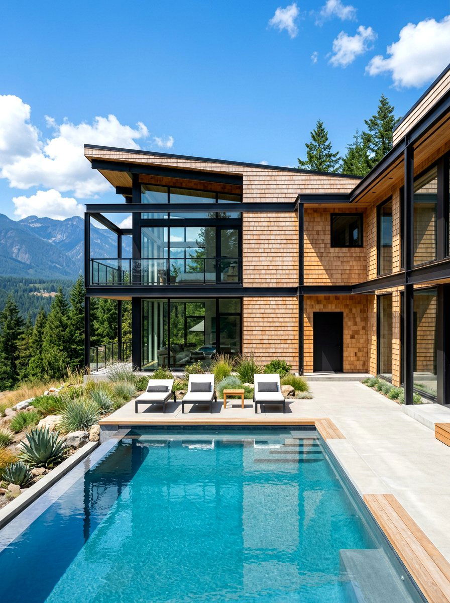 Modern Cedar Shake House - 30 cedar shake curb appeal ideas