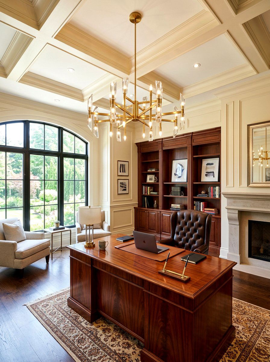 Modern Chandelier - 30 home office lighting ideas