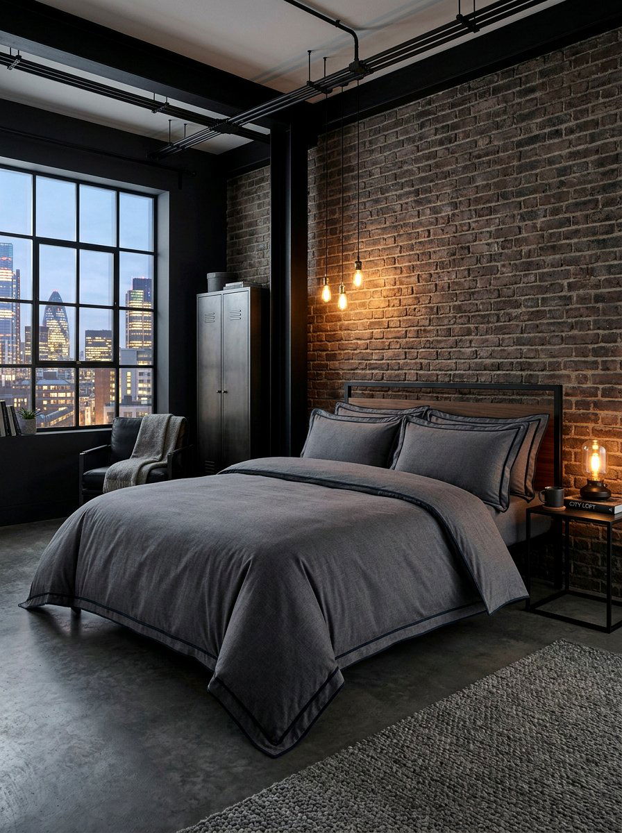 Modern Charcoal Piped Bedding - 30 piped bedding ideas