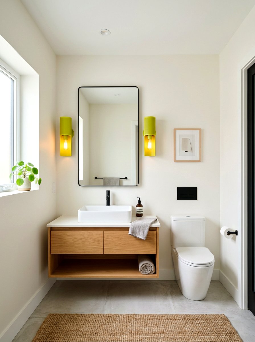 Modern Chartreuse Lighting - 30 chartreuse powder room ideas