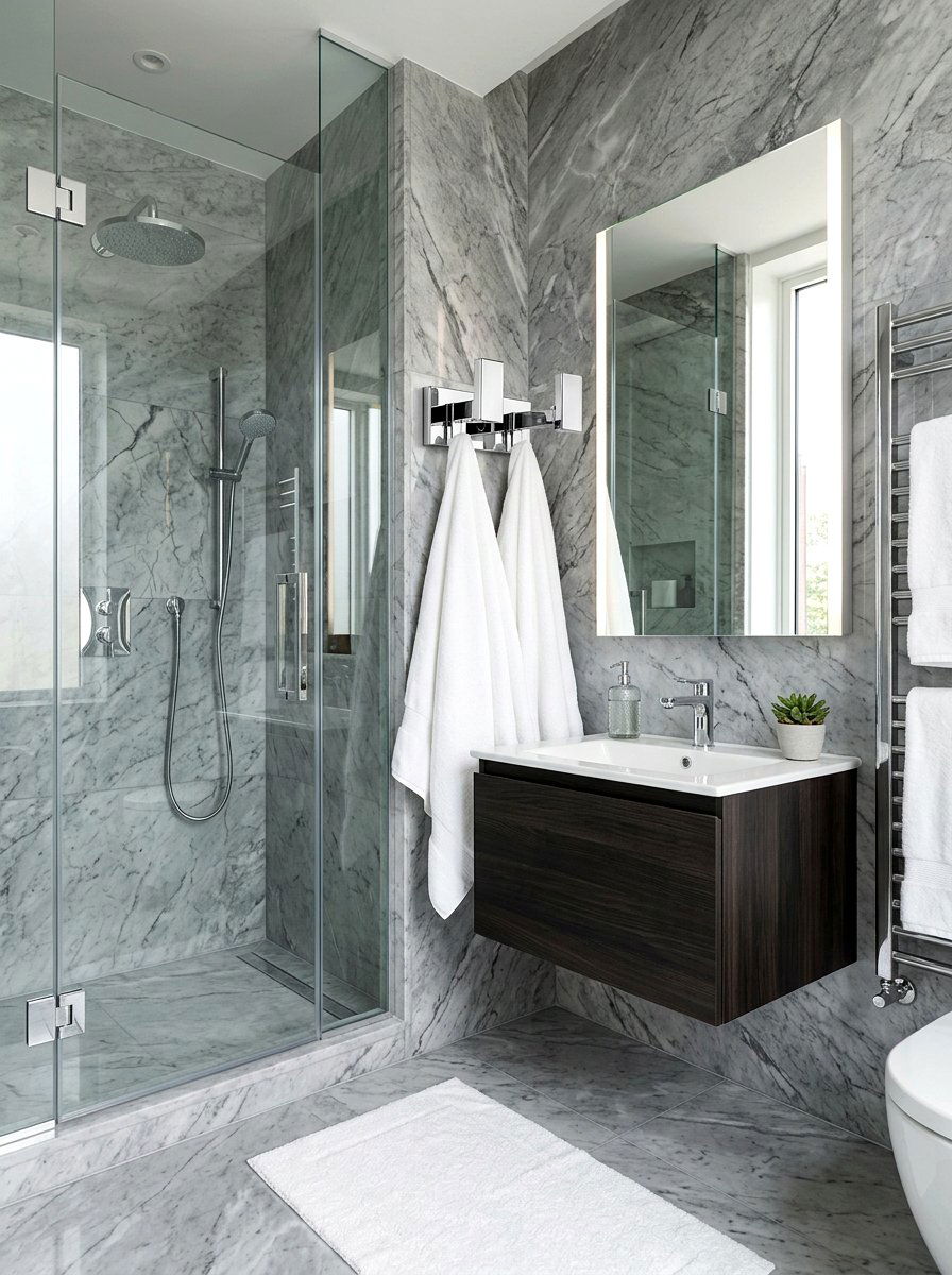 Modern Chrome Robe Hook - 30 robe hook bathroom ideas