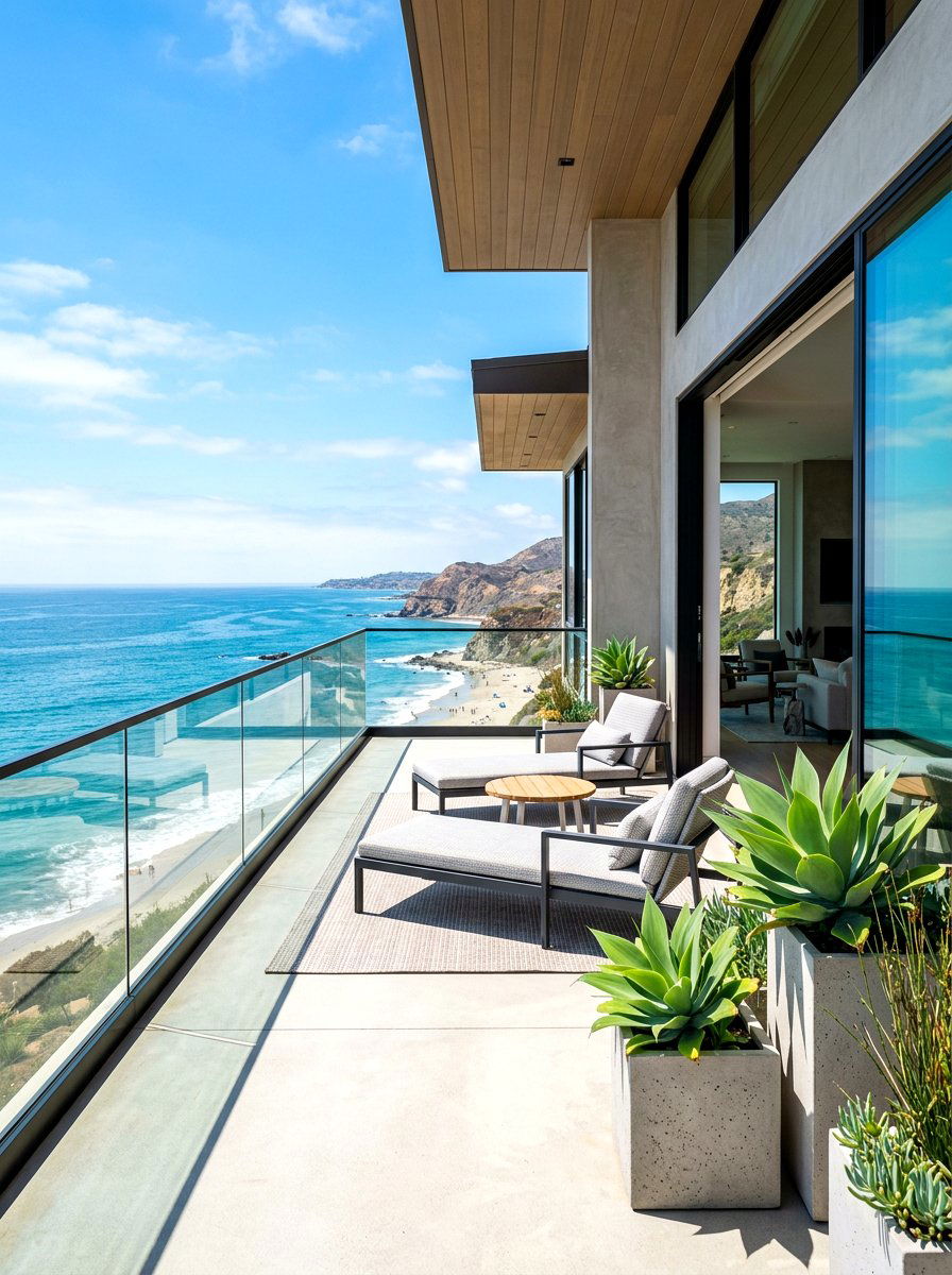Modern Coastal Balcony - 30 seaside cottage ideas