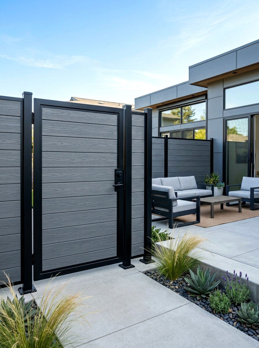 Modern Composite Gate - 30 fence gate ideas