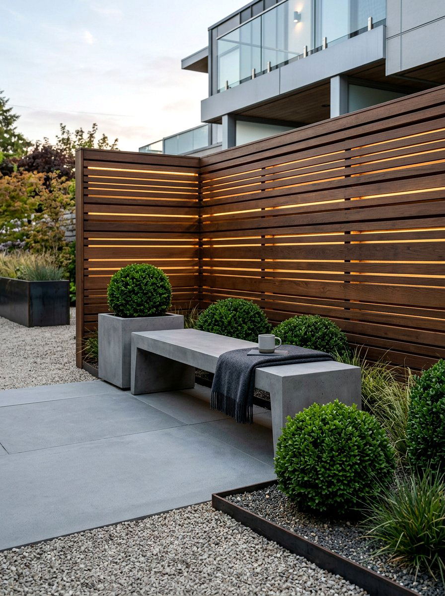 Modern Concrete Bench - 30 front yard bench ideas