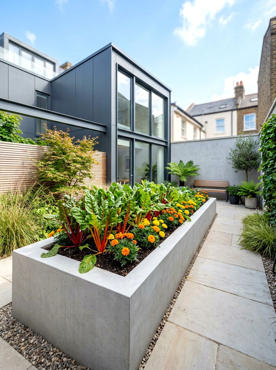 Modern Concrete Garden Bed - 30 raised kitchen garden ideas