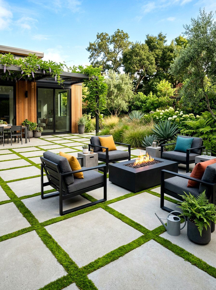 Modern Concrete Patio - 30 backyard landscaping ideas