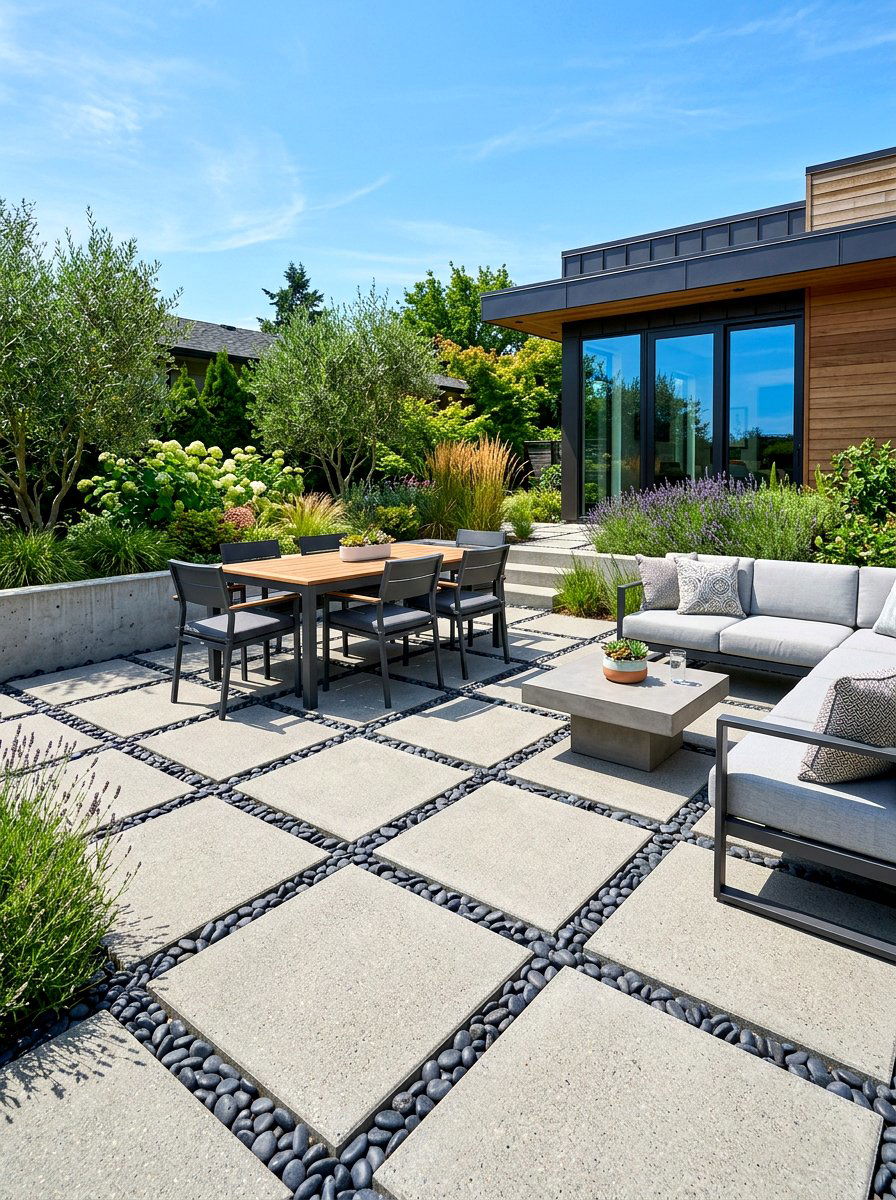 Modern Concrete Paver - 30 simple landscaping ideas