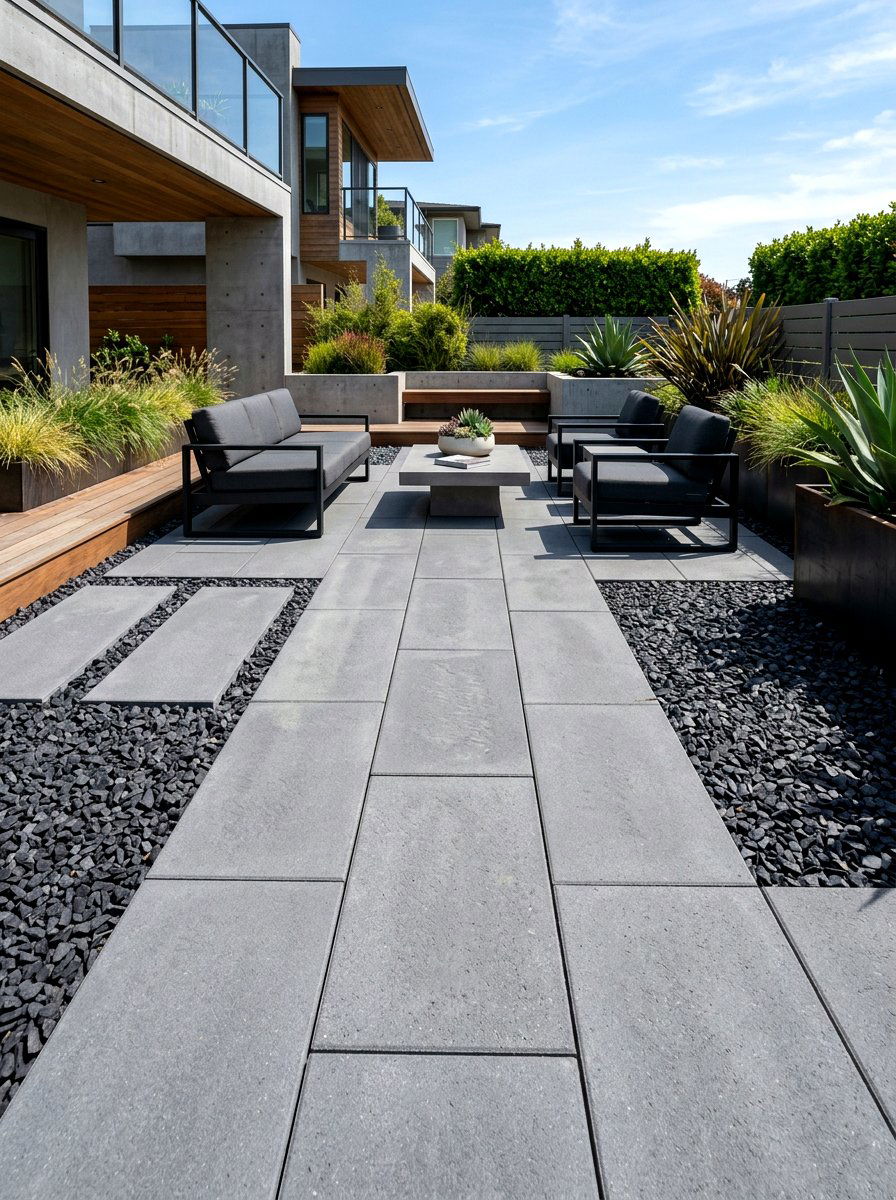 Modern Concrete Pavers - 30 xeriscape backyard ideas