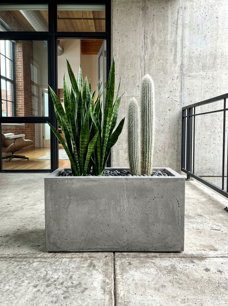Modern Concrete Planter - 30 succulent garden ideas