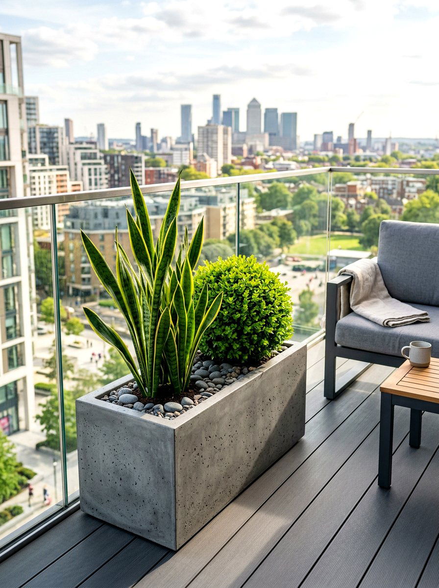 Modern Concrete Planter - 30 summer container garden ideas