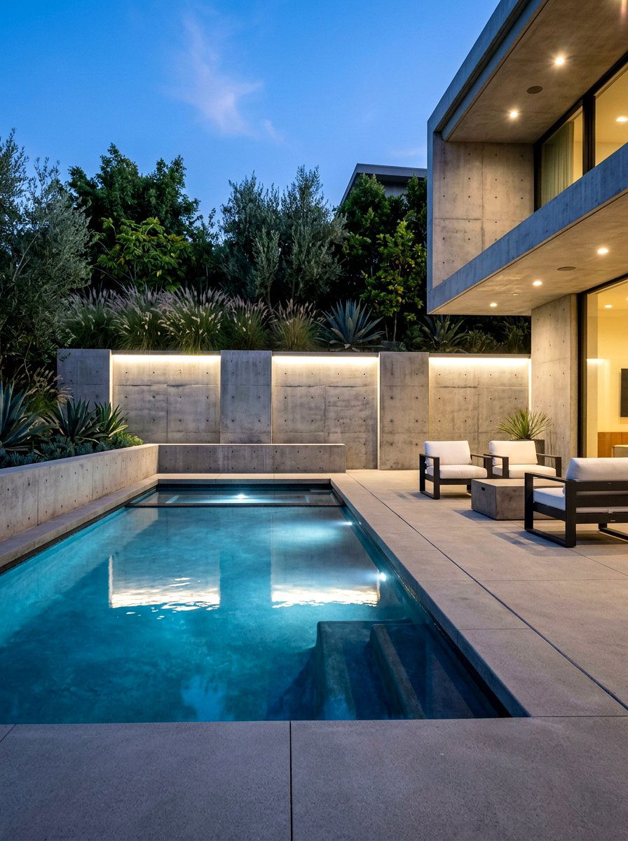 Modern Concrete Pool Fence - 30 pool fence ideas