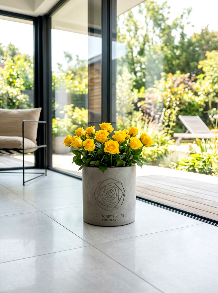 Modern Concrete Rose Pot - 30 porch rose planter ideas