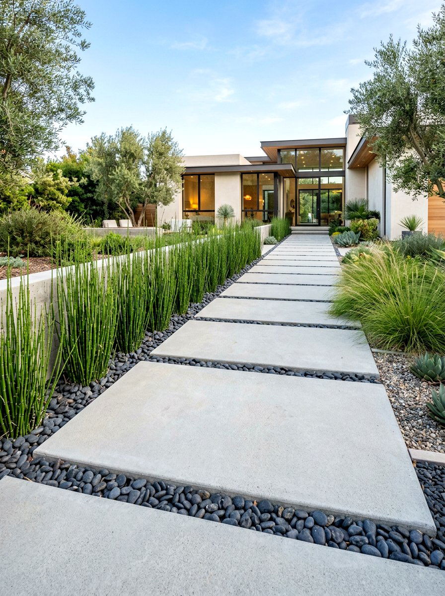 Modern Concrete Slab - 30 front walkway ideas