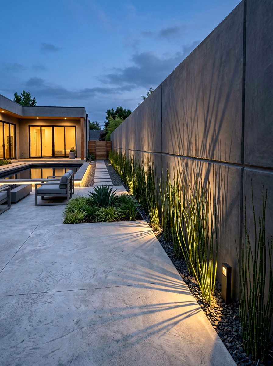Modern Concrete Wall Uplight - 30 retaining wall lighting ideas