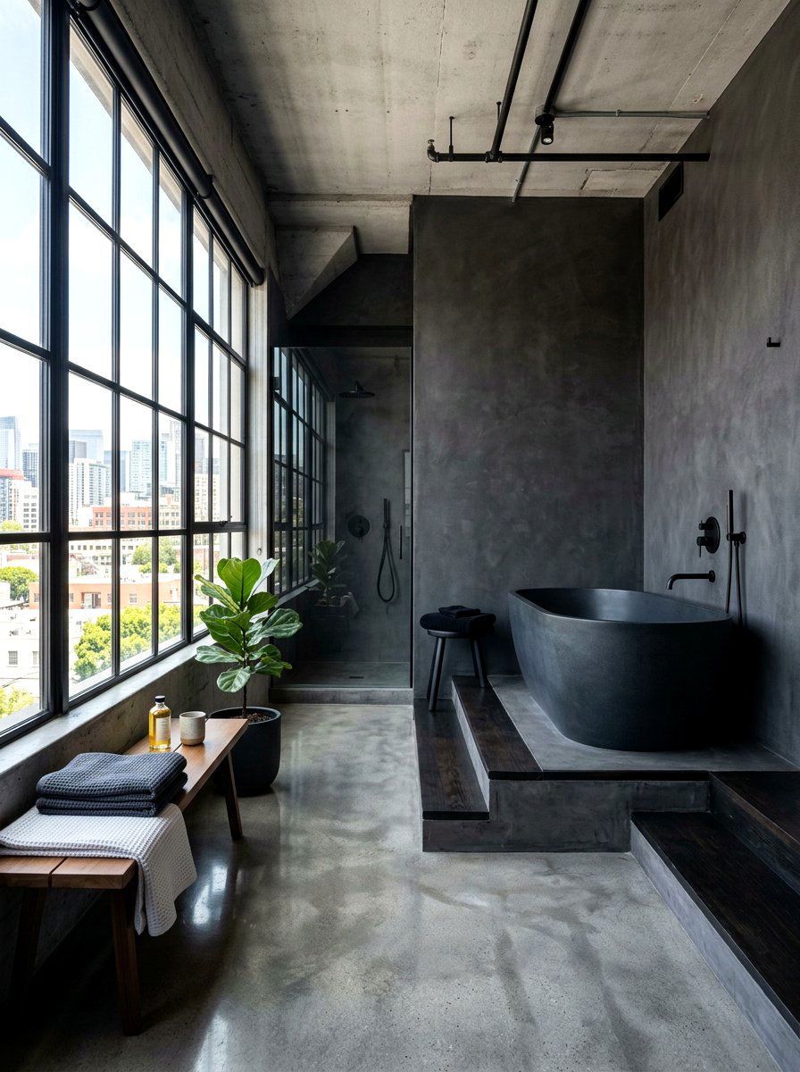 Modern Concrete Wellness Suite - 30 ice bath room ideas
