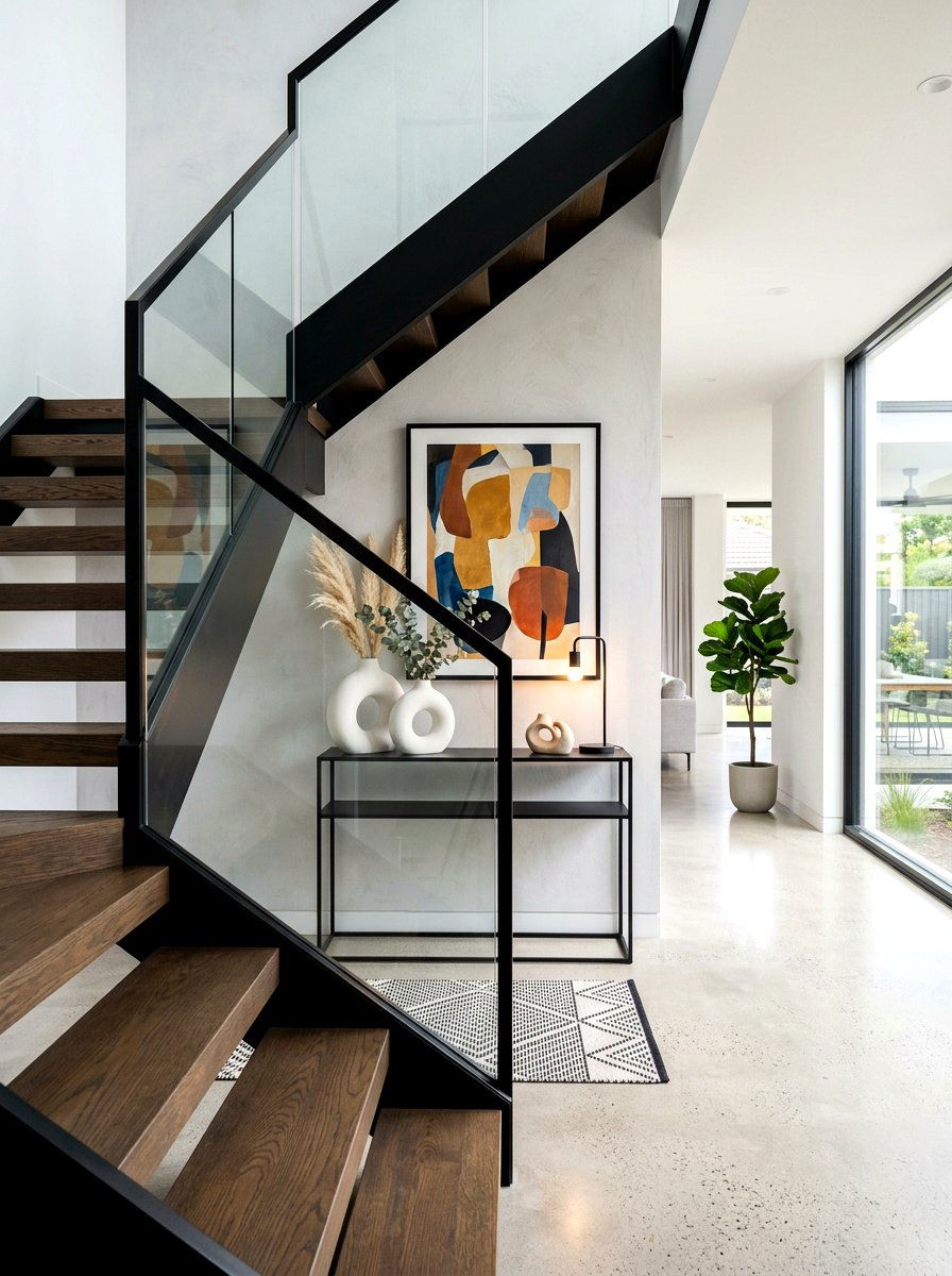 Modern Console Behind Stairs - 30 console behind stairs ideas