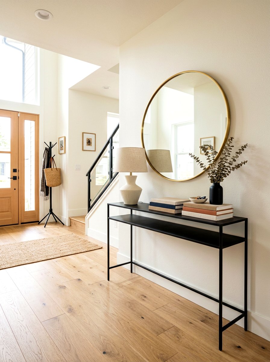 Modern Console Table - 30 viral entryway ideas