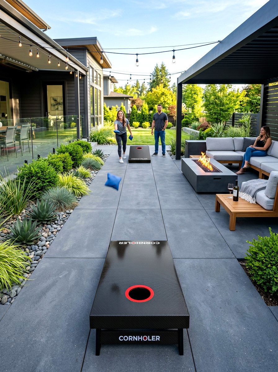 Modern Cornhole Patio - 30 cornhole area ideas