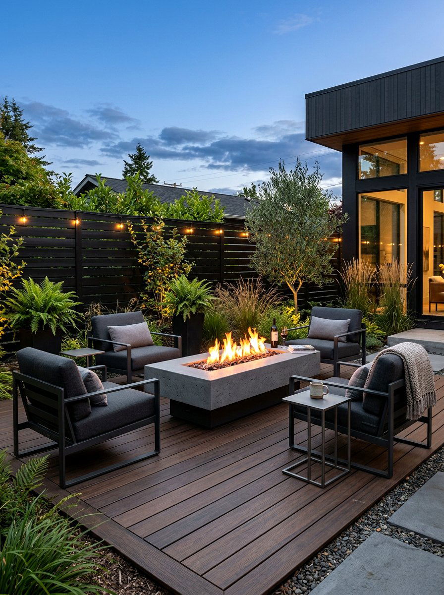 Modern Courtyard Fire Pit - 30 courtyard conversation area ideas