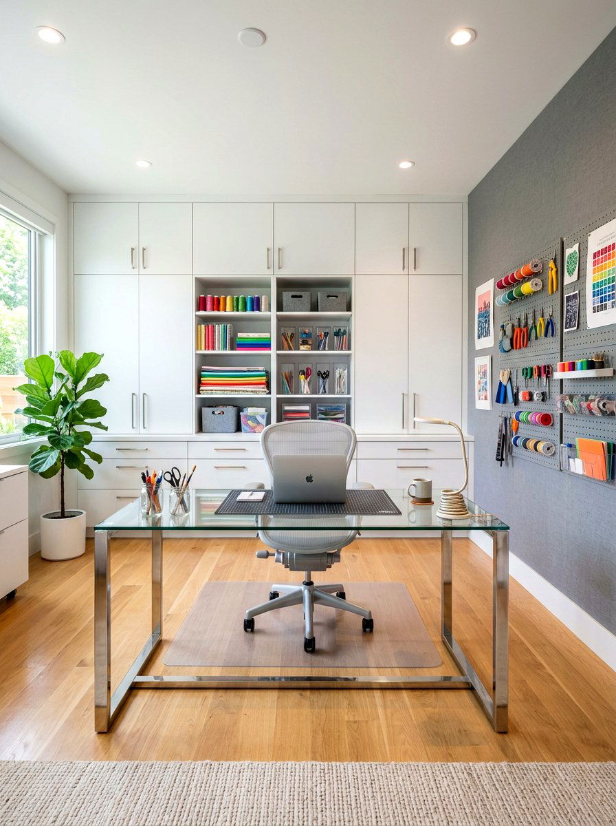 Modern Craft Room - 30 knitting room ideas