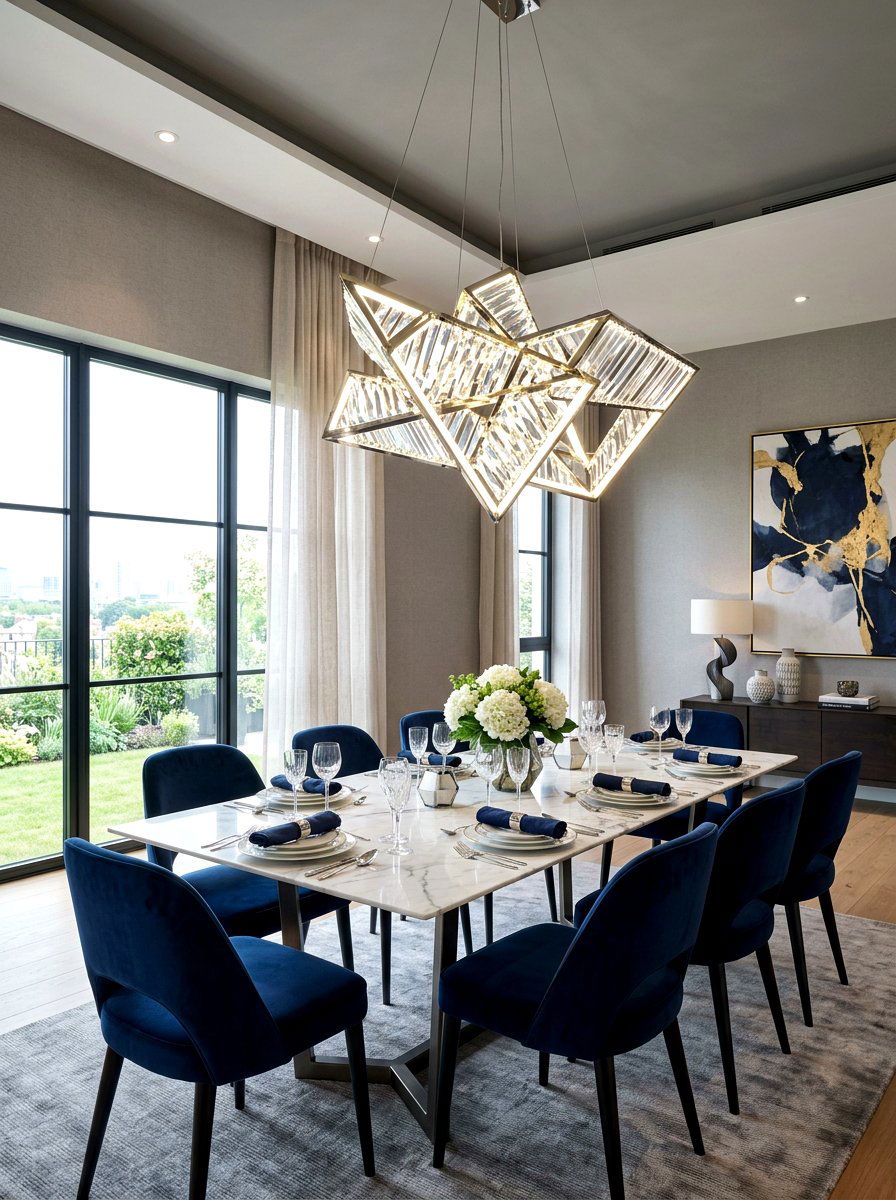 Modern Crystal Chandelier Dining Room - 30 statement chandelier ideas