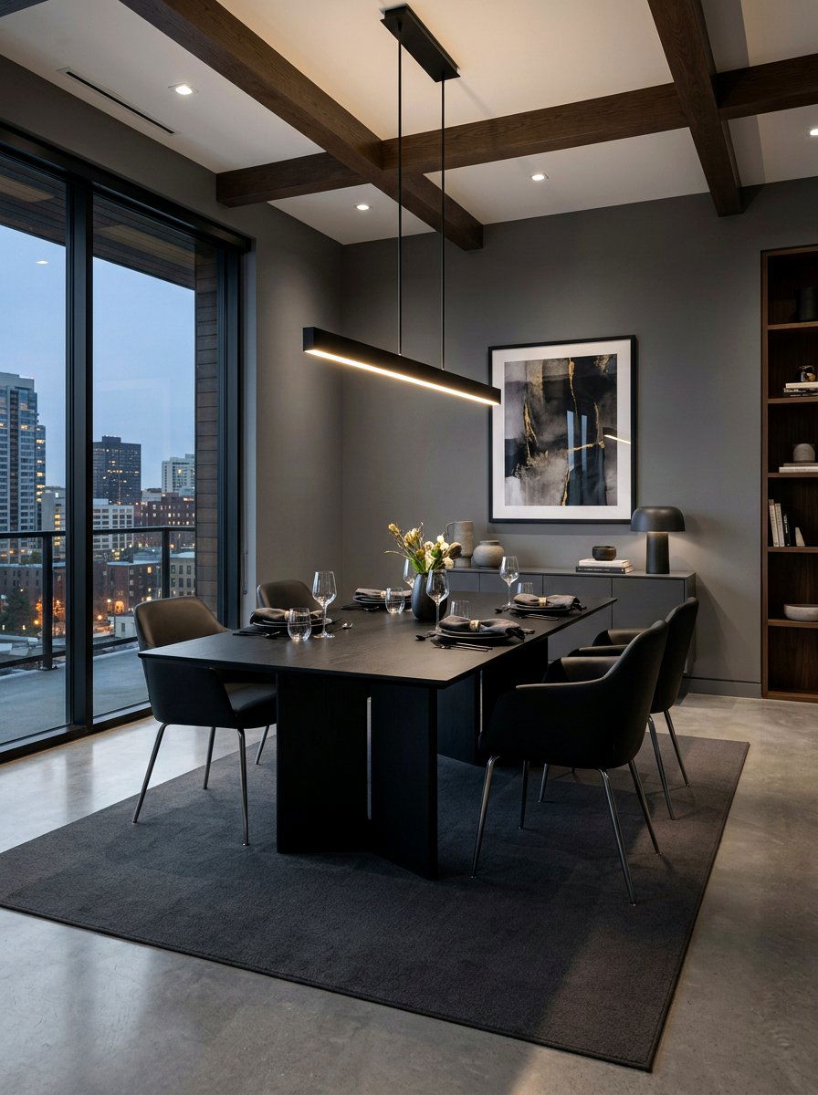 Modern Dark Dining Room - 30 dark moody dining room ideas