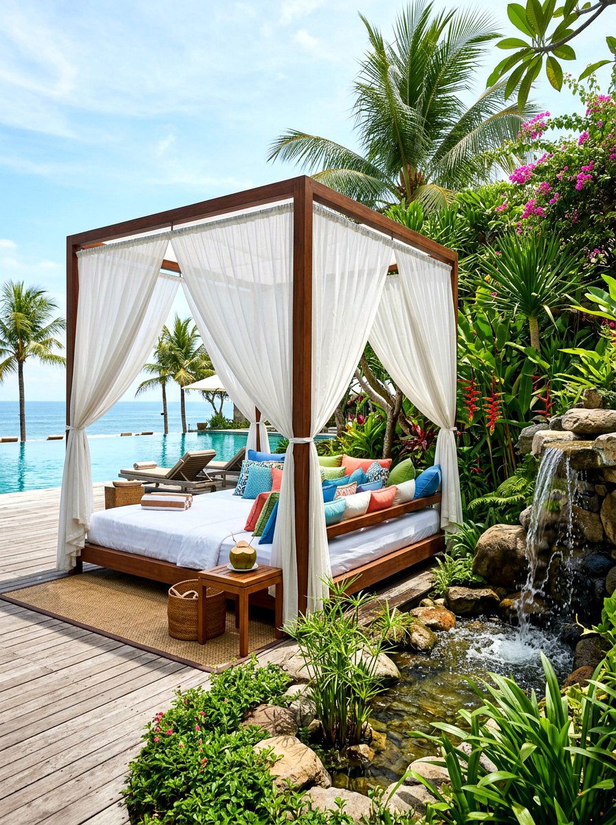 Modern Daybed Canopy - 30 poolside furniture ideas