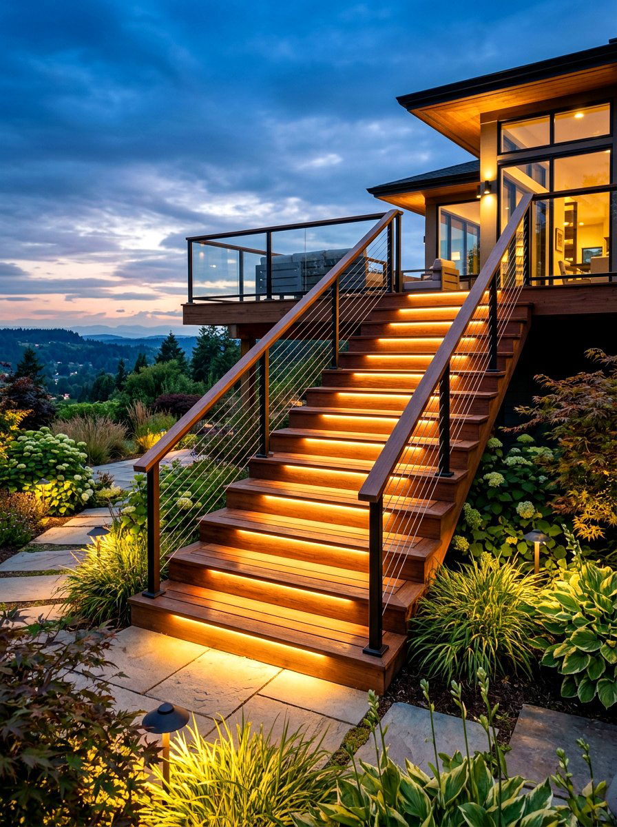 Modern Deck Stairs - 30 modern deck ideas