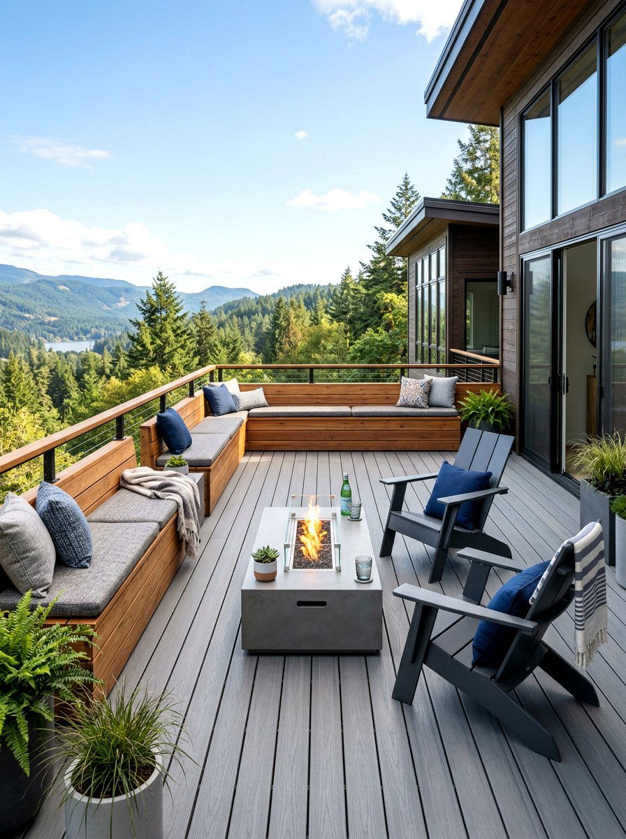 Modern Deck with Built In Seating - 30 backyard entertaining zone ideas