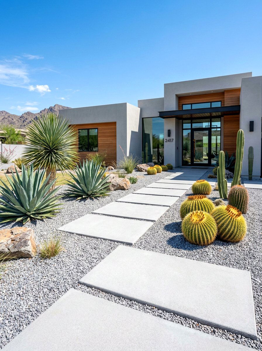 Modern Desert Front Yard - 30 desert landscaping ideas
