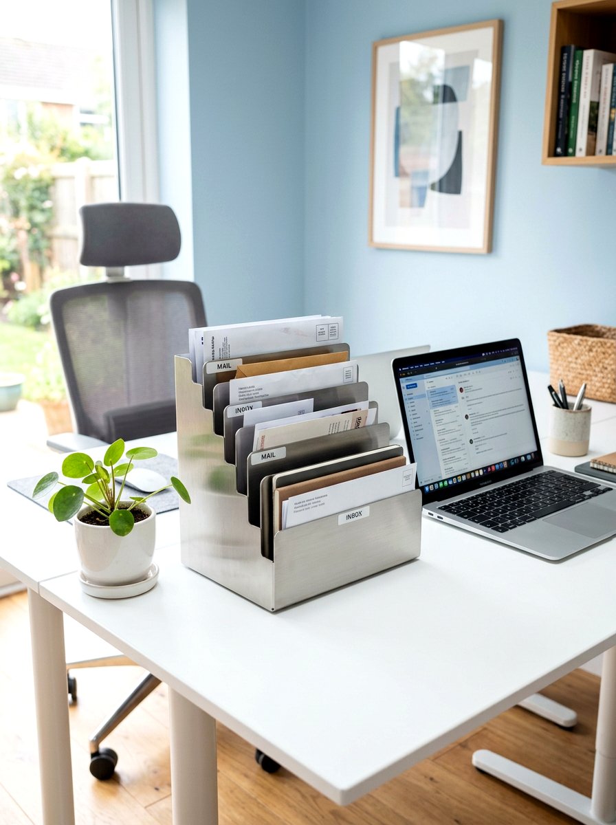 Modern Desktop Mail Stand - 30 mail organization ideas