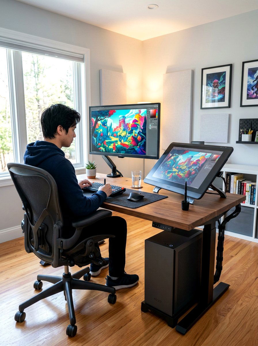 Modern Digital Art Desk - 30 art corner ideas