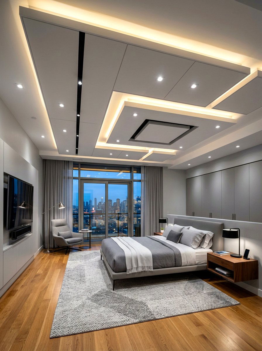 Modern Drop Ceiling - 30 bedroom ceiling ideas