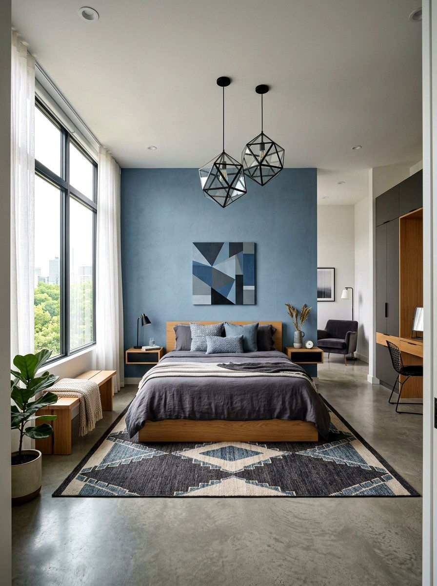 Modern Dusty Blue Master Bedroom - 30 dusty blue bedroom ideas