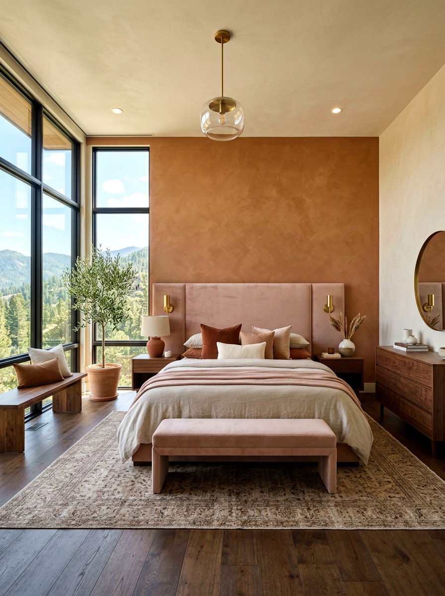 Modern Earthy Master - 30 clay and blush bedroom ideas
